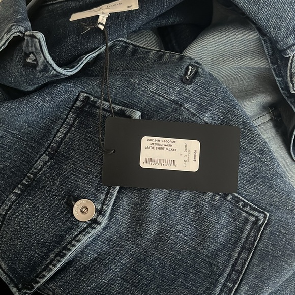 NWT Rag & Bone Medium Wash Jayde Shirt Jacket Size Small Blue - Picture 9 of 10